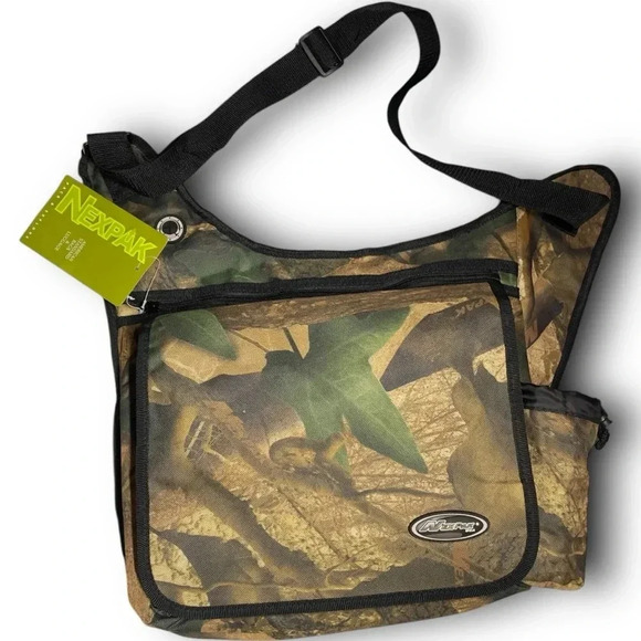 NEXPAK camo tree print messenger shoulder bag hunting hiking multi pocket‎ sling - Picture 1 of 8